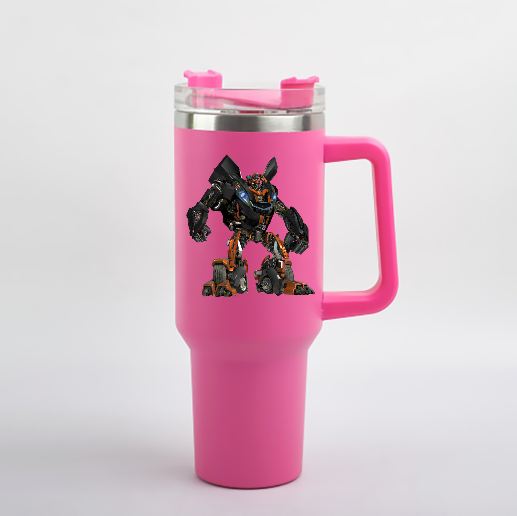 （画像用） Transformers トランスフォーマー 1200mL車用タンブラー - クリスタルステッカー（プラスチックストロー付き）